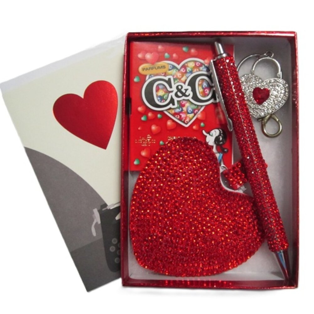 Crystal Heart Keychain, Mirror, Ink Pen & Cheap & Chic by Moschino